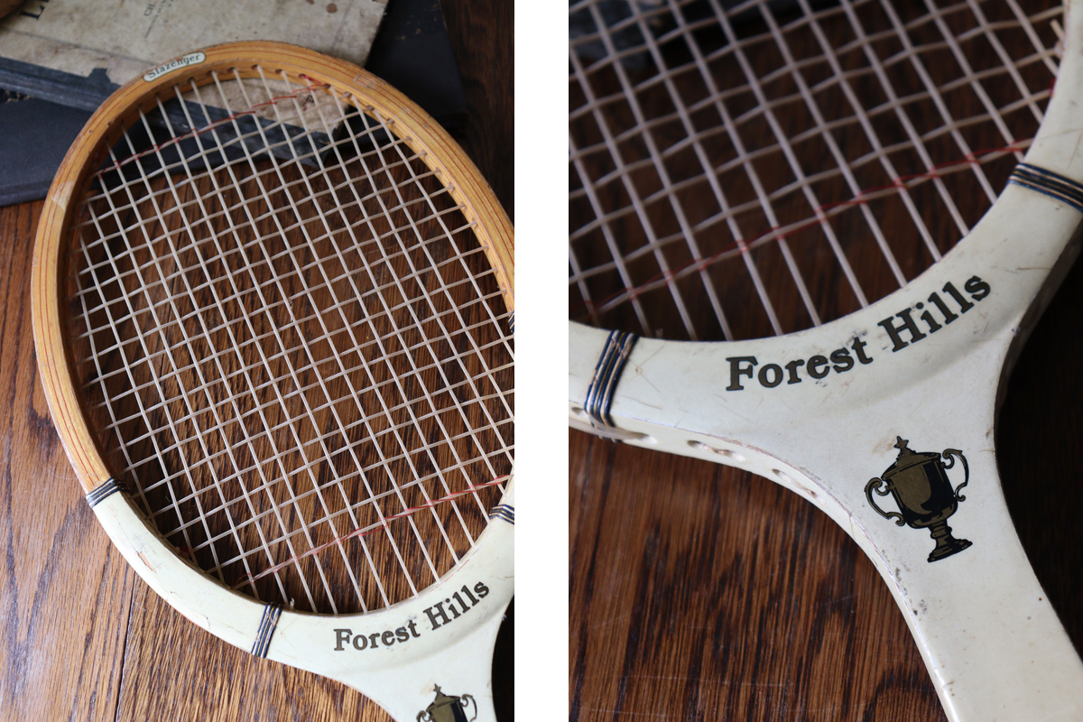 N138-3 古い 木製テニスラケット